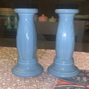 Fiesta ware Periwinkle Blue Candle Holders Y2K USA